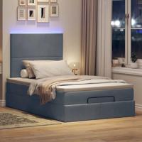Ottoman bed met matrassen en LED's 120x200cm fluweel - thumbnail