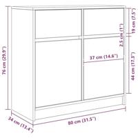 Dressoir met lade 80x34x76 cm spaanplaat wit - thumbnail
