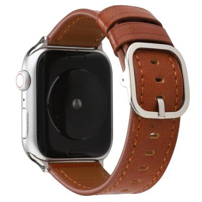 Voor Apple Watch Series 5 & 4 44mm/3 & 2 & 1 42mm moderne stijl gesp lederen riem (bruin) Voor Apple Watch Series 5 & 4 44mm/3 & 2 & 1 42mm moderne stijl gesp lederen riem (bruin)