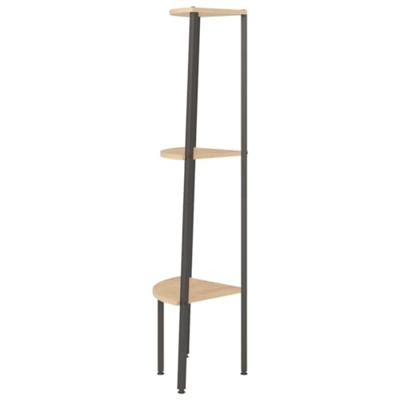 Hoekkastje met 3 schappen 45,5x31,5x120 cm lichtbruin en zwart Hoekkastje met 3 schappen 45,5x31,5x120 cm lichtbruin en zwart