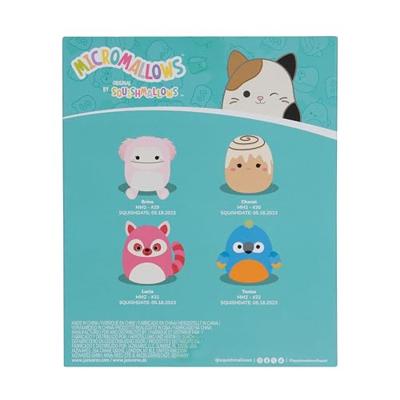 Squishmallows knuffel pluche - micromallows chanel, brina, lucia, tenise, 4-pack - thumbnail