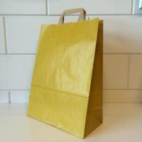 Draagtassen geel kraft 32/15x43cm 250st - thumbnail