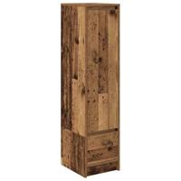 Hoge kast 29,5x34x119,5 cm bewerkt hout oud hout - thumbnail