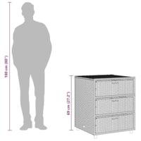 Tuinkast 55x59x69 cm poly rattan grijs - thumbnail