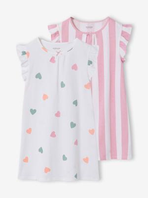 Set van 2 nachtjapons ecru