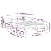 Bedframe met lade Bruin 160 x 200 cm Massief grenenhout - thumbnail
