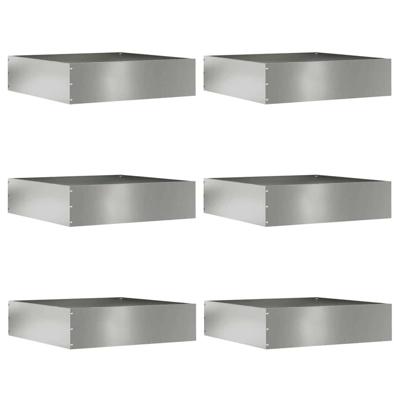 Tuinrand 6 pcs Zilver 50 x 50 x 13 cm Gegalvaniseerd staal