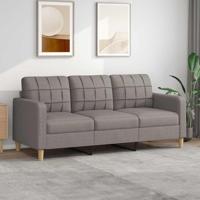 Driezitsbank 180 cm stof taupe - thumbnail
