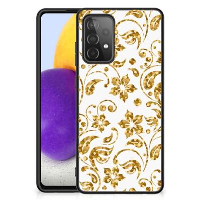 Samsung Galaxy A72 (5G/4G) Bloemen Hoesje Gouden Bloemen