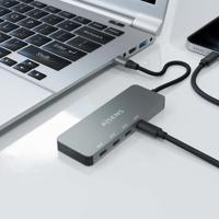 AISENS HUB USB 3.2 GEN2 10G USB-C/M-4XUSB-C/H 15CM GRAU - thumbnail