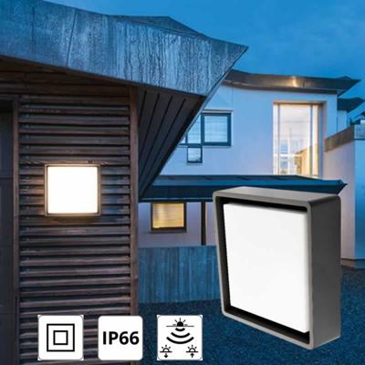 LED buitenlamp zwart SG Frame Square 3000K 5.8W 500 lumen licht donker schakelaar