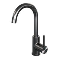 Brauer Stripe hoge opbouw wastafelmengkraan met draaibare ronde uitloop model A gunmetal geborsteld PVD - thumbnail