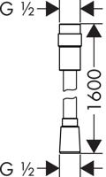 Doucheslang Isiflex HansGrohe 160 cm Met Volumeregulering Chroom - thumbnail