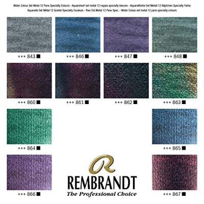 Rembrandt Professionele Aquarelverf Metalen Set - 12 Napjes + 1 Penseel