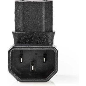 Nedis Verlengstekker | IEC-320-C13 | IEC-320-C14 | 90° Gehoekt | Vernikkeld | PVC | Zwart | Doos | 1 Stuks - CEGB1190BK