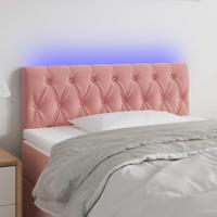 Hoofdbord LED 90x7x78/88 cm fluweel roze - thumbnail