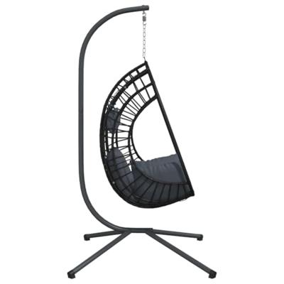 VidaXL Hangstoel met standaard rattan en staal antracietkleurig