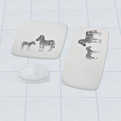 RIDDER douchemat zebra 54x54 cm wit en zwart