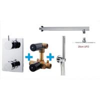 Thermostatische Inbouw Regendouche Set Wiesbaden Type 115 Wandarm Ufo 20 cm Rond incl. Inbouwdeel - thumbnail