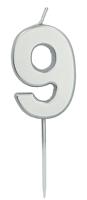 Cijferkaars &apos;9&apos; Zilverkleurig 5cm - thumbnail