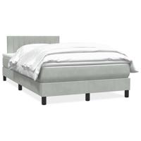 Boxspring met matras fluweel lichtgrijs 120x220 cm - thumbnail