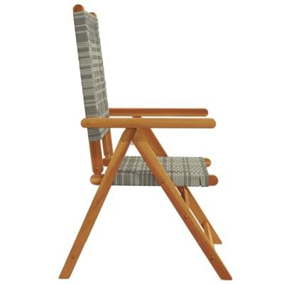 Tuinstoelen 2 st massief acaciahout en poly rattan grijs Tuinstoelen 2 st massief acaciahout en poly rattan grijs