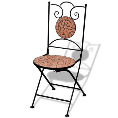 Bistrostoelen inklapbaar 2 st keramiek terracottakleurig Bistrostoelen inklapbaar 2 st keramiek terracottakleurig