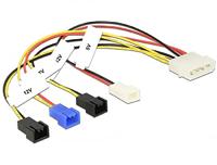 DeLOCK voedingskabel molex 4 pin male > 4 x 2 pin fan - thumbnail