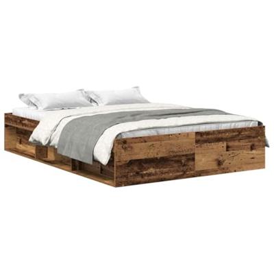 Bedframe zonder matras 140x200 cm bewerkt hout oud hout