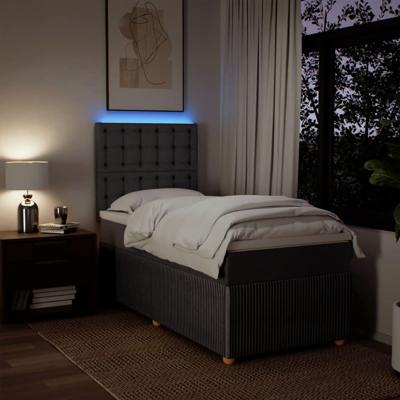 Boxspring met matras stof taupe 90x200 cm - thumbnail