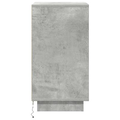 Nachtkastje met LED-verlichting 38x34x65 cm betongrijs