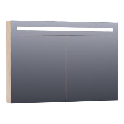 Brauer Promise Deluxe Spiegelkast - 100 cm - met Directe Verlichting - 2 Dubbelzijdige Spiegeldeuren - Forest Wheat