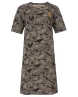 Medaillon dames nachthemd korte mouw - Taupe - thumbnail