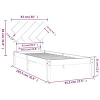Bedframe massief hout wit 90x190 cm - thumbnail