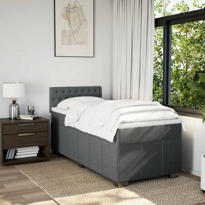 Boxspring met matras stof donkergrijs 120x200 cm