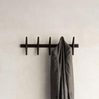 Ethnicraft Kapstok 'PI' Mahoniehout, Met 5 haken, kleur Donkerbruin - thumbnail