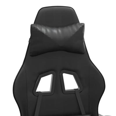 gamestoel draaibaar met voetensteun kunstleer zwart