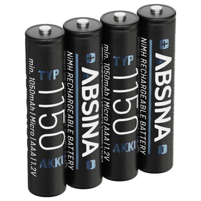Absina Oplaadbare AAA batterij (potlood) NiMH 1.2 V 4 stuk(s)