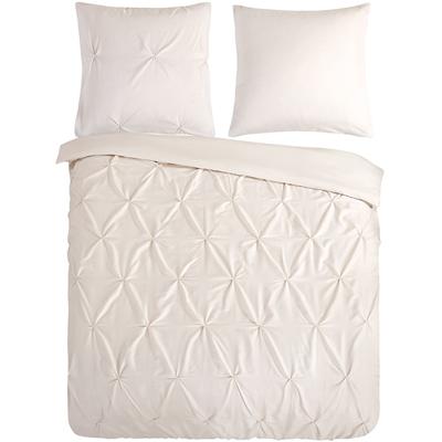Pure Dekbedovertrek "luxe stiksel plooien" - Zand - (140x200/220 cm) - Microfiber