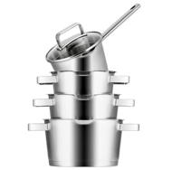 Sola Pannenset Diamond - RVS - Kookpan ø 16, 18, 20 cm & Steelpan ø 16 cm - Inductie geschikt - 4 Delig - thumbnail