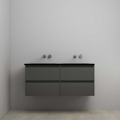 On-Line Onderkast - 120 cm - Voorgemonteerd - Ladestructuur - Acryl Wastafel - zonder Kraangat - Mat Antraciet