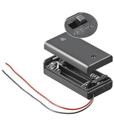 Goobay 12443 Batterijbox Aantal cellen: 2 AA (penlite) Kabel (l x b x h) 68.4 x 35.4 x 18.6 mm
