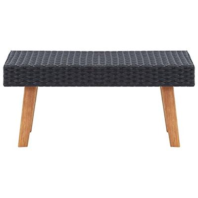 Tuintafel poly rattan zwart