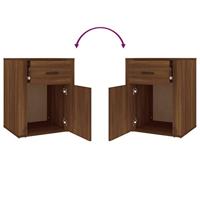 Nachtkastje 50x36x60 cm bewerkt hout bruineikenkleurig - thumbnail