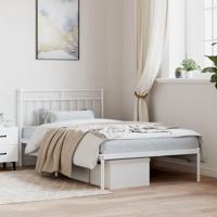 Bedframe met hoofdbord metaal wit 107x203 cm - thumbnail