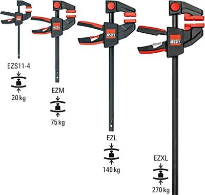 Bessey EZL60-8 Eenhandsklem EZL 600/80 Spanbreedte (max.):600 mm Afmeting, lengte: 810 mm Afm. werkbereik:80 mm
