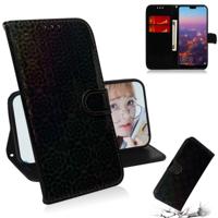 Voor Huawei P20 effen kleur kleurrijke magnetische Buckle horizontale Flip PU lederen draagtas met houder & kaartsleuven & portemonnee & Lanyard (zwar - thumbnail