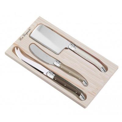 Lou Laguiole houten kaasmessen set 3-delig