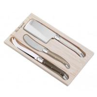 Lou Laguiole houten kaasmessen set 3-delig - thumbnail