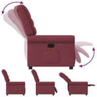 Fauteuil verstelbaar stof wijnrood - thumbnail